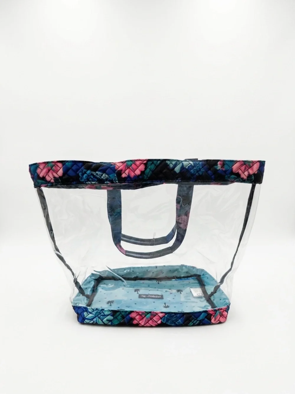 Lug Peekaboo Clearview Tote Bag Set with Matching Quilted Floral Cosmetic Pouch